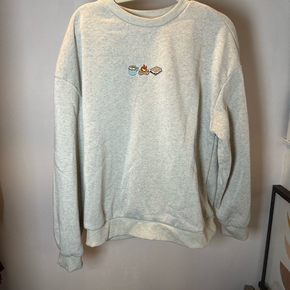 SHEIN Light Gray Crewneck Sweater